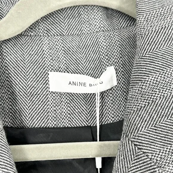 NWT Anine Bing Becky Double Breasted Herringbone Blazer Jacket - Picture 6 of 9